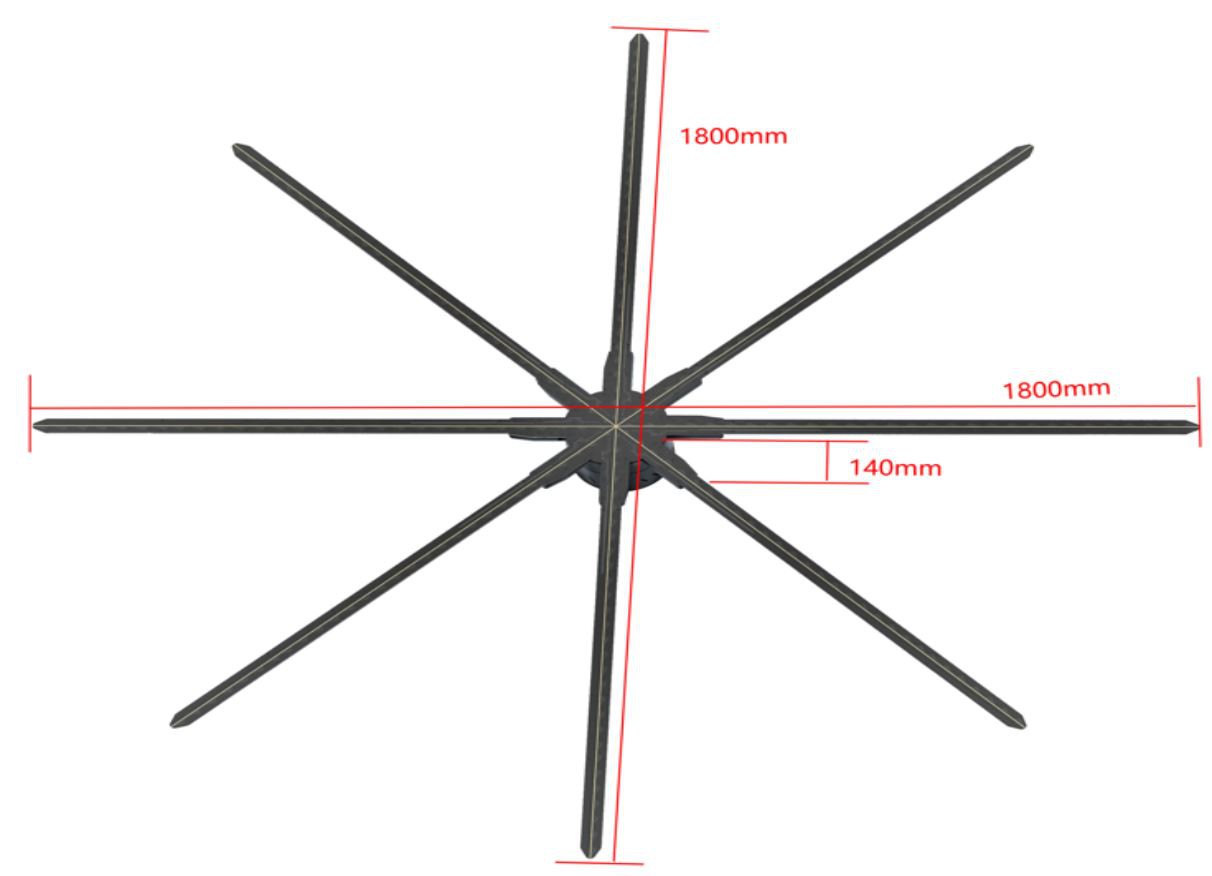 180cm 3D Fan