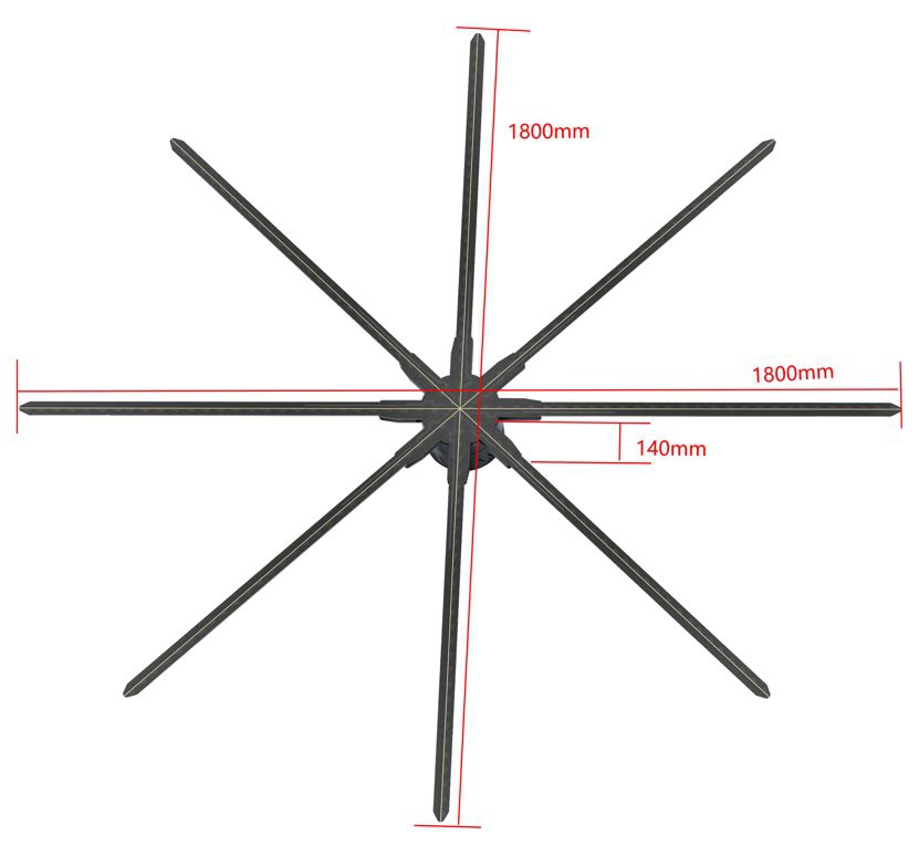 180cm LED fan