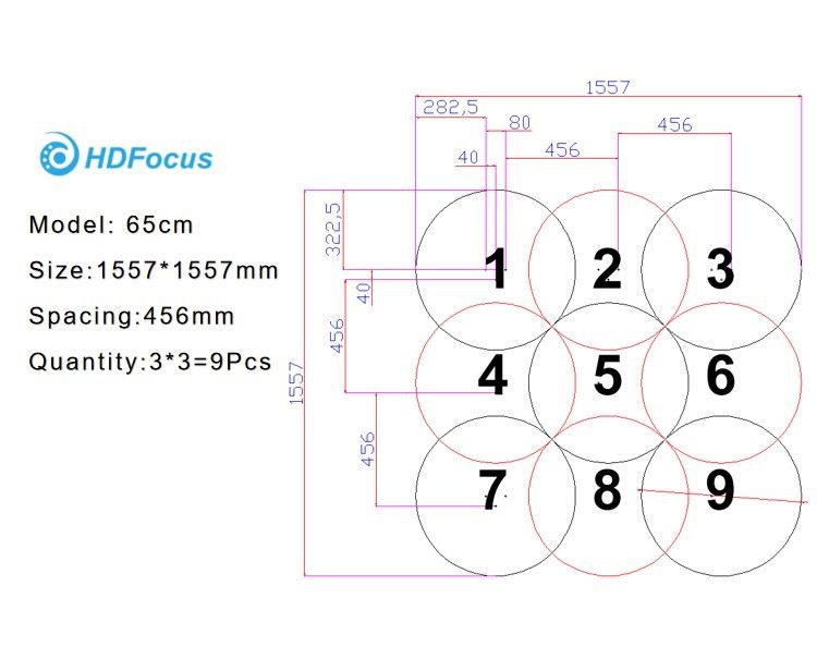 65cm 9 Fans size