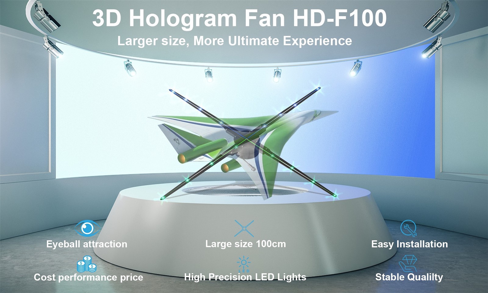 100cm 3D Hologram LED Fan