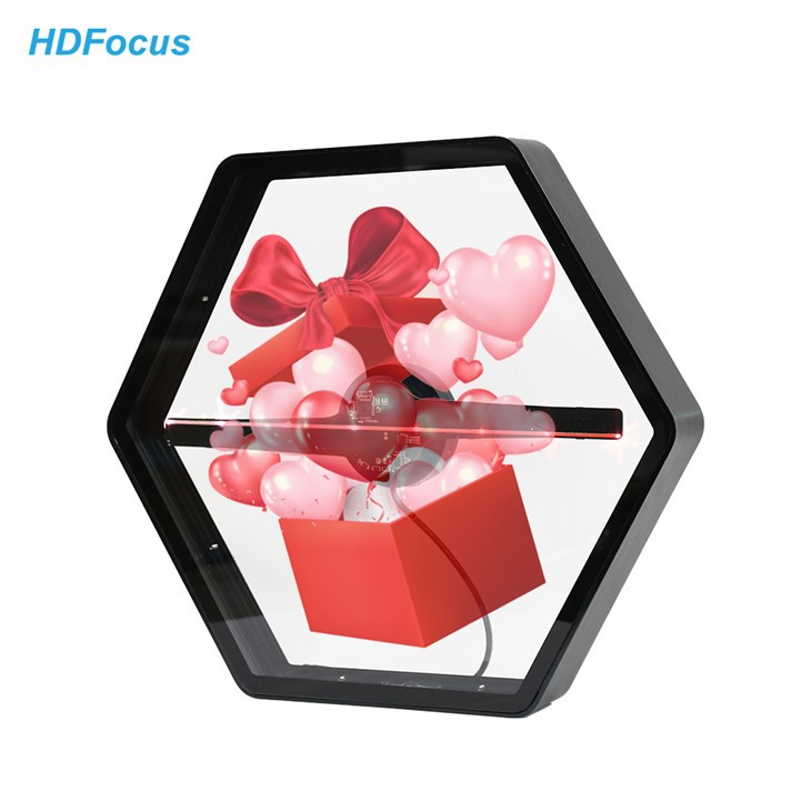 32cm Hologram Led Fan With Aluminum Profile Polygonal Shape Cover