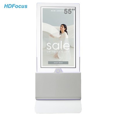 55 Inch Android 4k Transparent Floor Kiosk