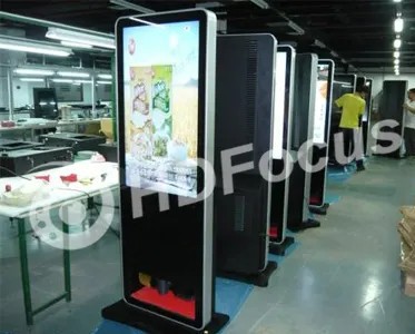 55 Inch Free Standing Shoe Polish Kiosk Advertising Player