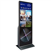 Thin Floor Stand Kiosk With 3D Hologram Fan