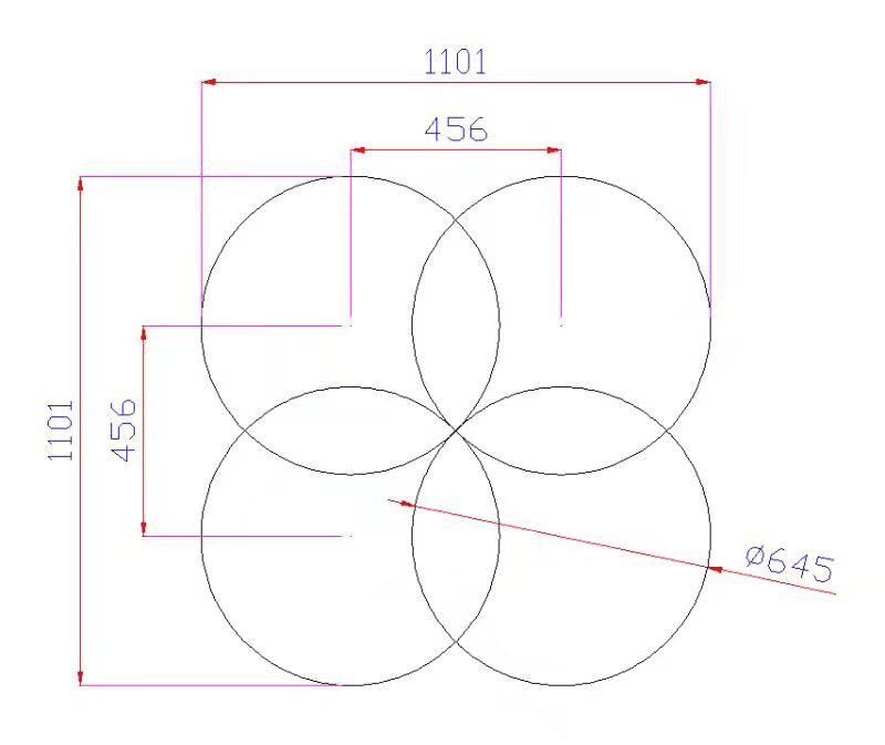 4pcs 65cm